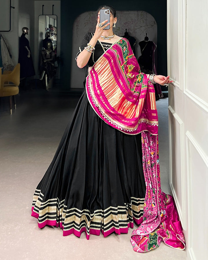 Black Color Georgette Silk Lehenga Choli