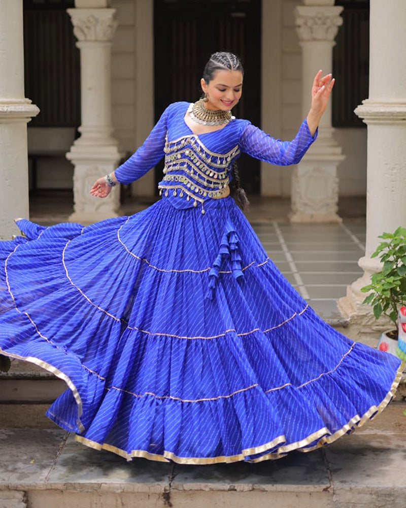 Navratri Special Blue Color Soft Georgette Lehenga Choli
