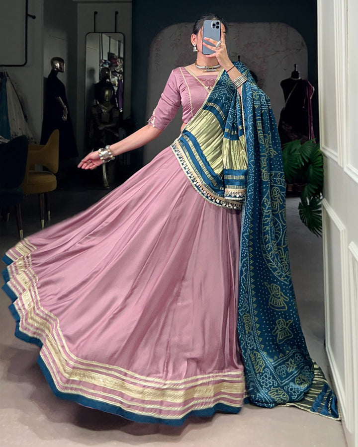 Onion Color Georgette Silk Lehenga Choli
