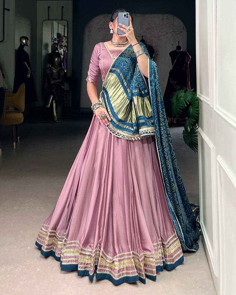 Onion Color Georgette Silk Lehenga Choli