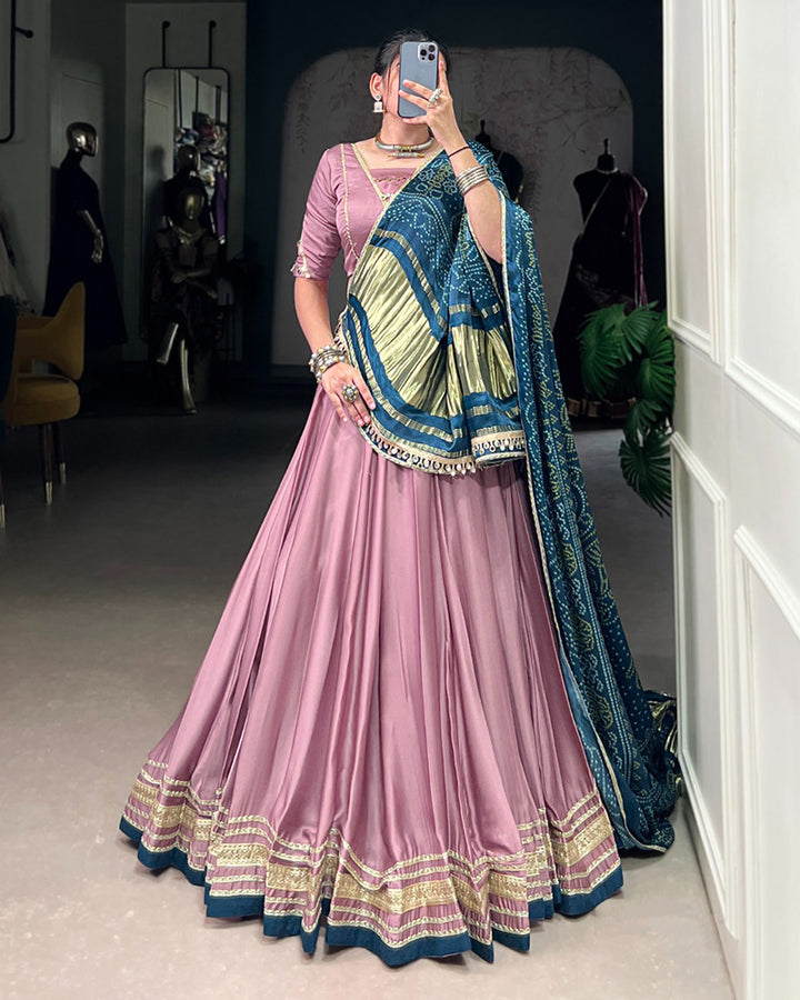 Onion Color Georgette Silk Lehenga Choli