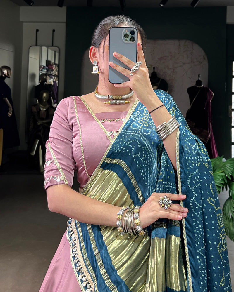 Onion Color Georgette Silk Lehenga Choli