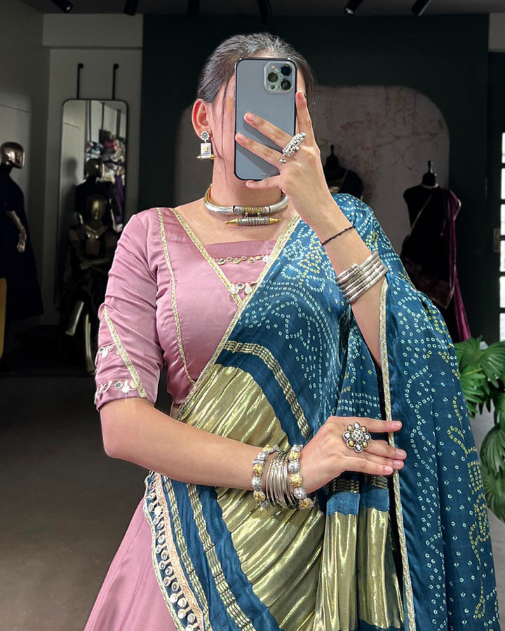 Onion Color Georgette Silk Lehenga Choli