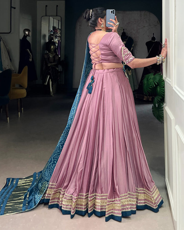 Onion Color Georgette Silk Lehenga Choli
