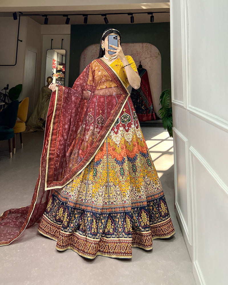Brown Color Vaishali Silk Designer Lehenga Choli
