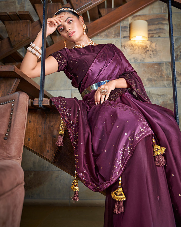 Purple Color Rangoli Silk Saree