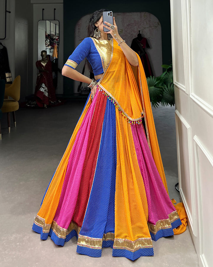 Multi Color Georgette Printed Navratri Lehenga Choli