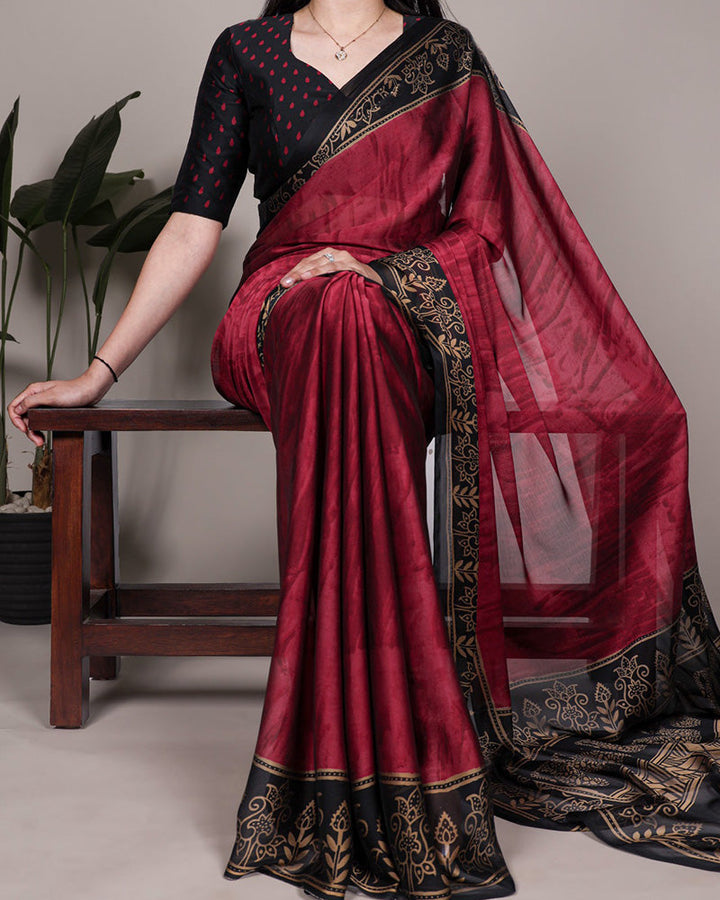 Maroon Color Rangoli Silk Printed Saree