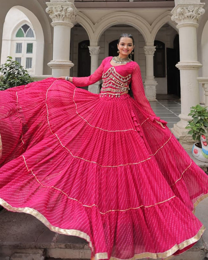 Navratri Special Rani Pink Color Soft Georgette Lehenga Choli