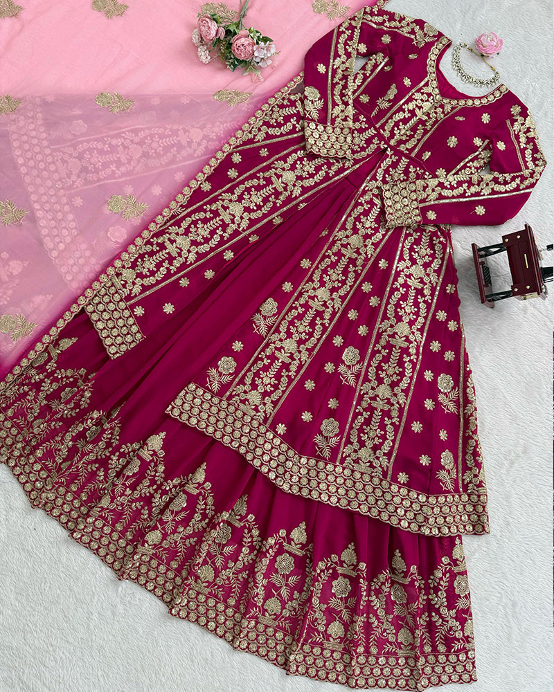 Magenta Color Western Style Georgette Lehenga Choli
