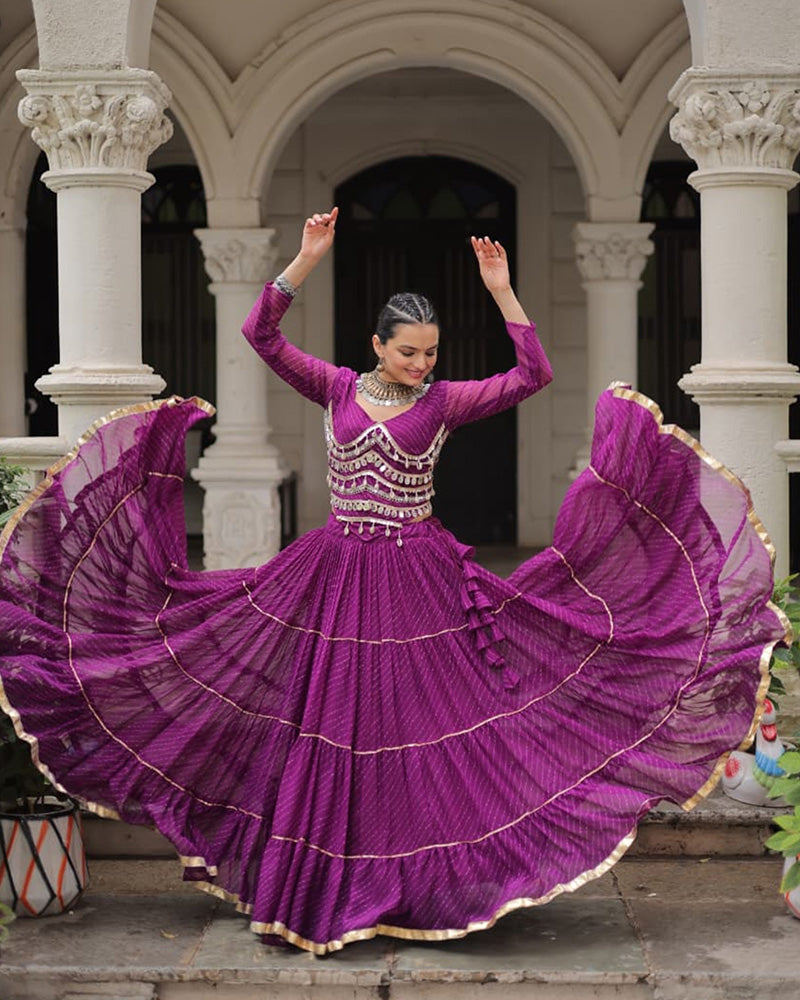 Navratri Special Purple Color Soft Georgette Lehenga Choli