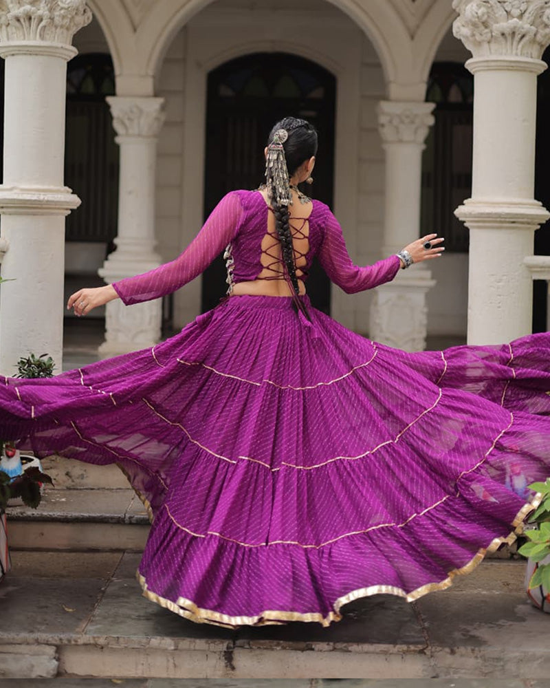 Navratri Special Purple Color Soft Georgette Lehenga Choli