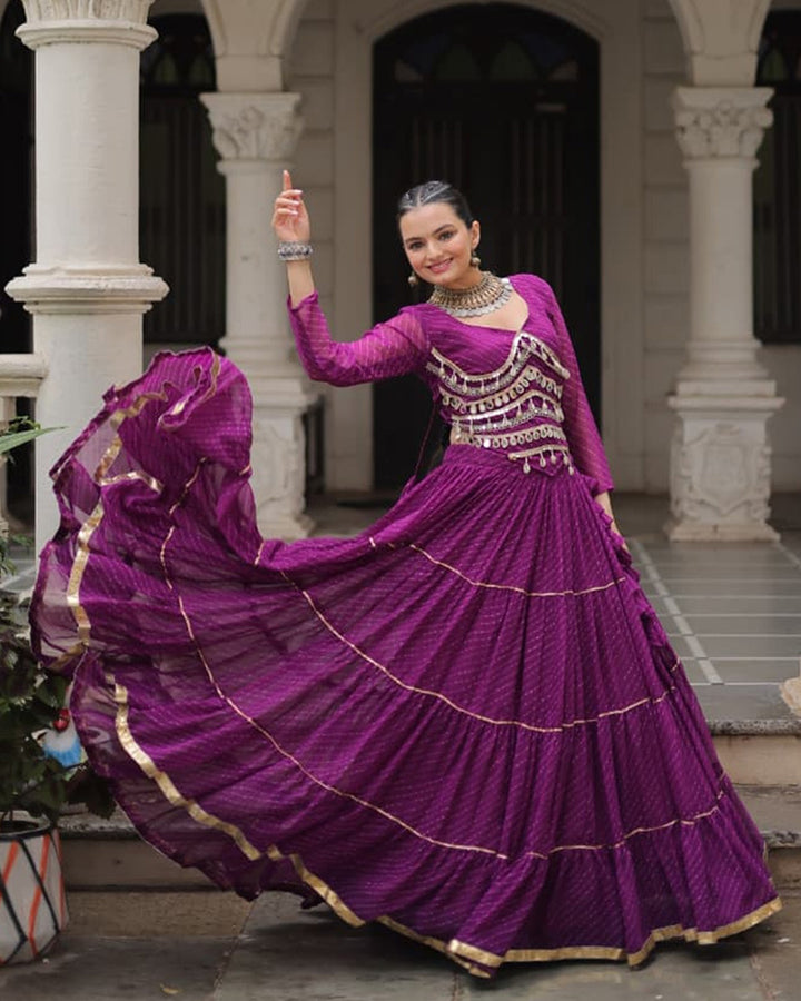 Navratri Special Purple Color Soft Georgette Lehenga Choli