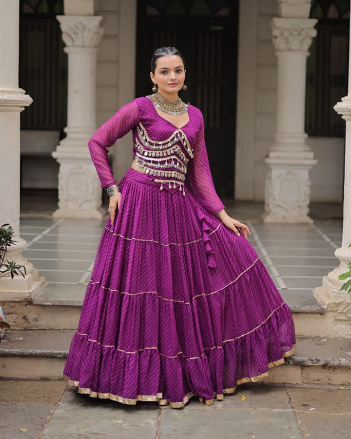 Navratri Special Purple Color Soft Georgette Lehenga Choli