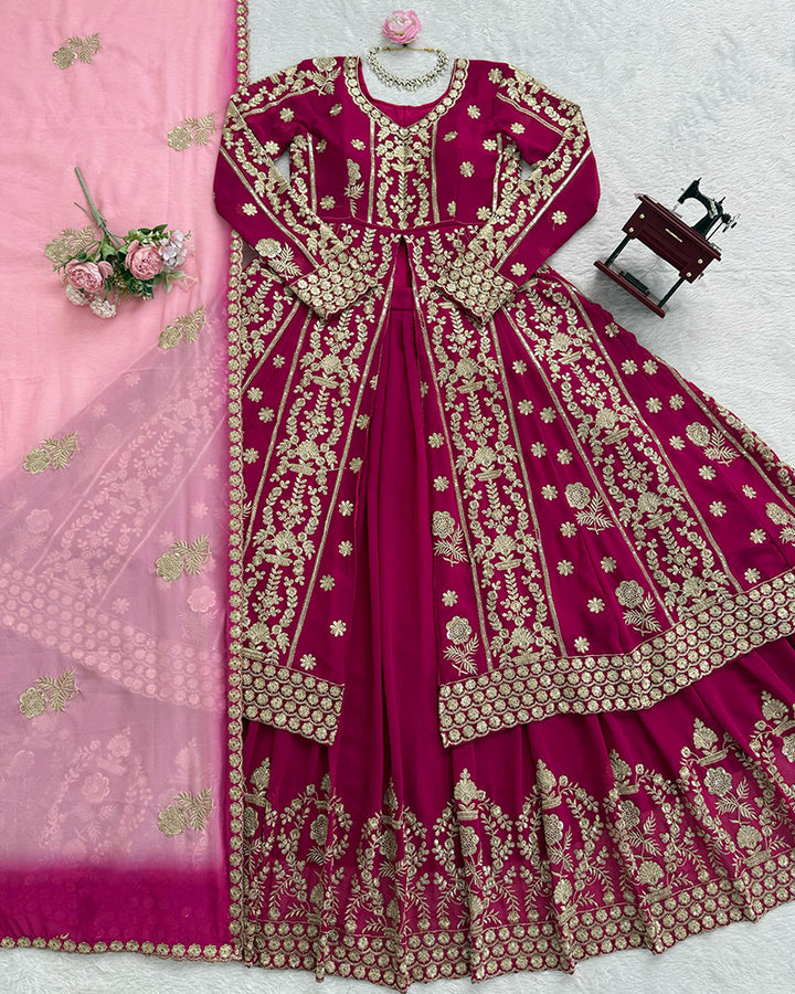 Magenta Color Western Style Georgette Lehenga Choli