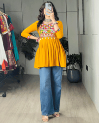 Traditional Three Color Rayon Cotton Navratri Kediya