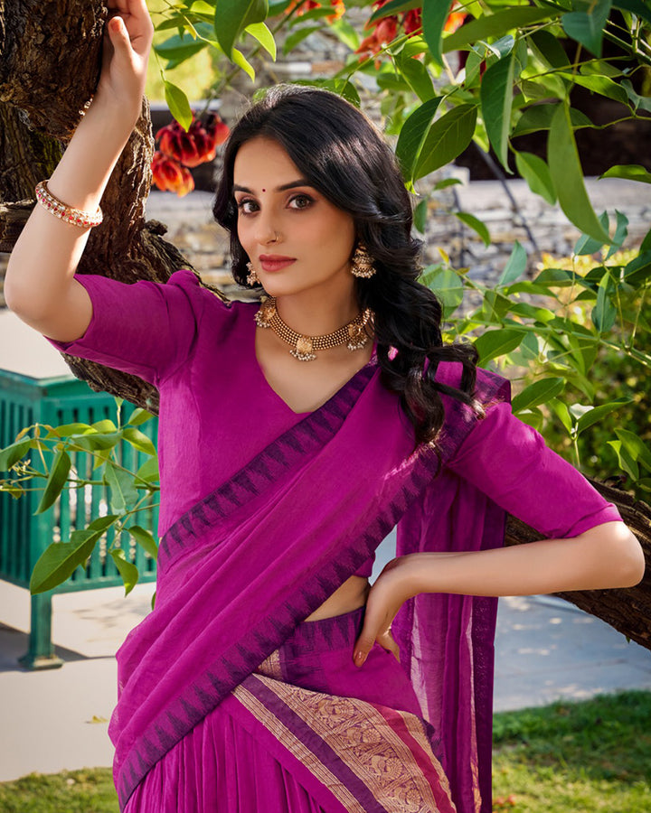 Pink Color Pure Chanderi Zari Work lehenga Choli