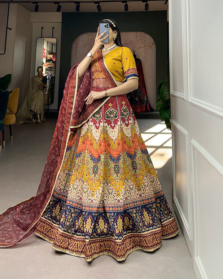 Brown Color Vaishali Silk Designer Lehenga Choli