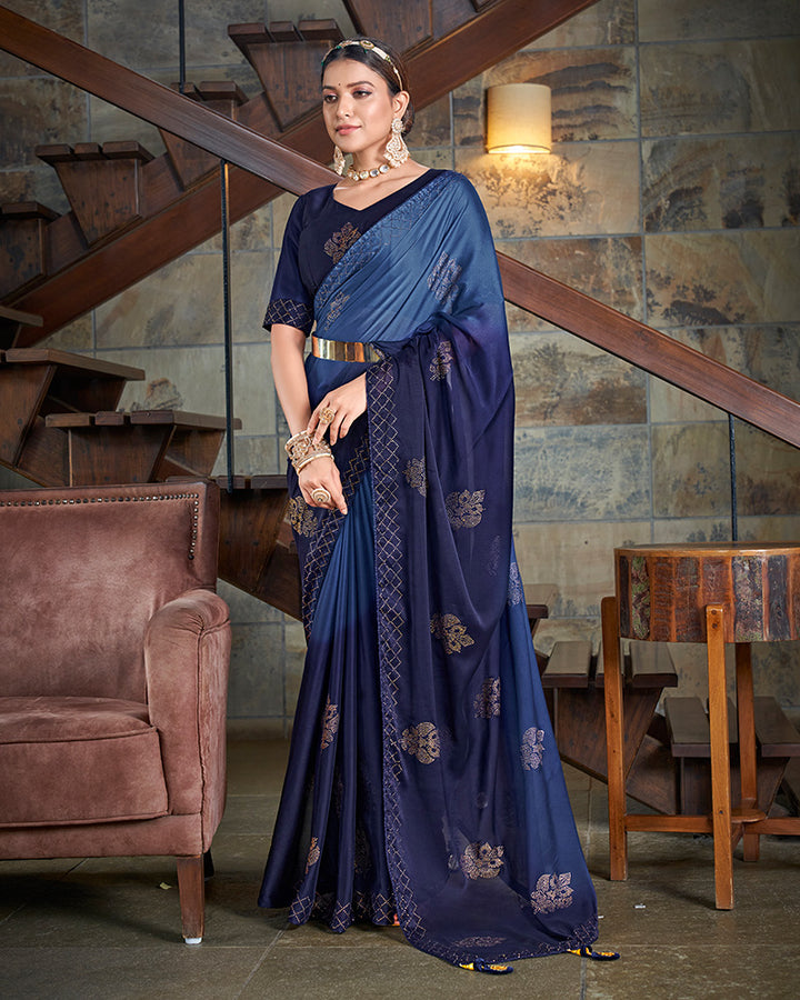 Blue Color Rangoli Silk Saree