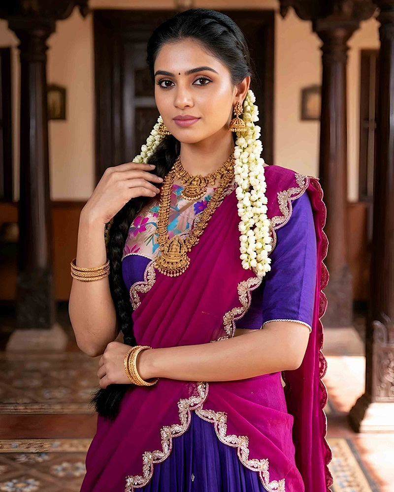 Purple Color Naysha Silk Embroidered Lehenga Choli