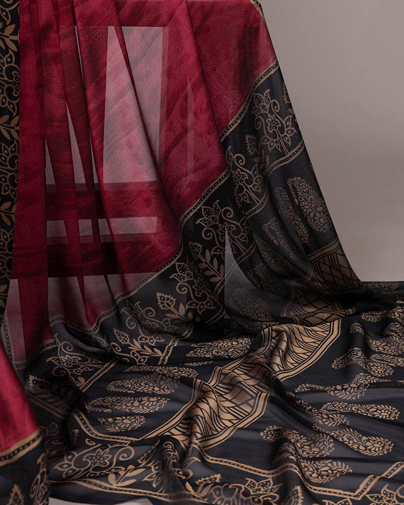 Maroon Color Rangoli Silk Printed Saree