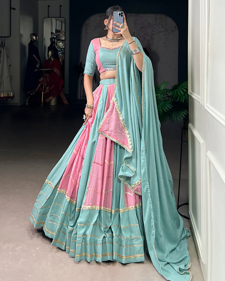 Navratri Special Light Pink Color Rayon Choli
