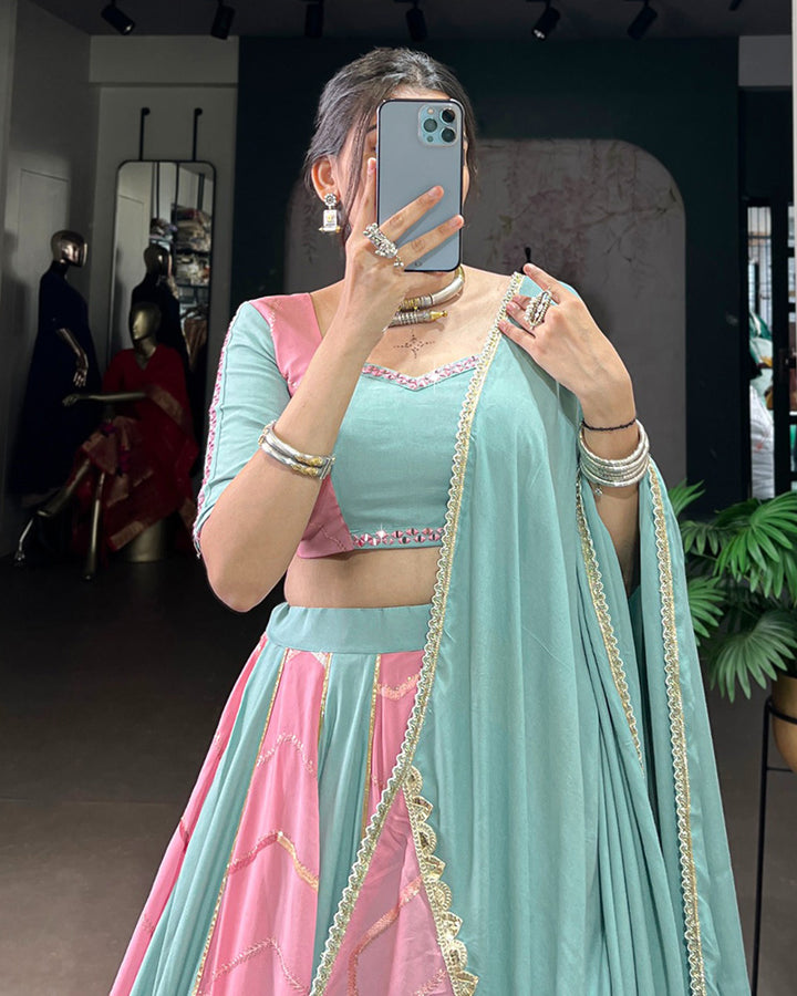 Navratri Special Light Pink Color Rayon Choli