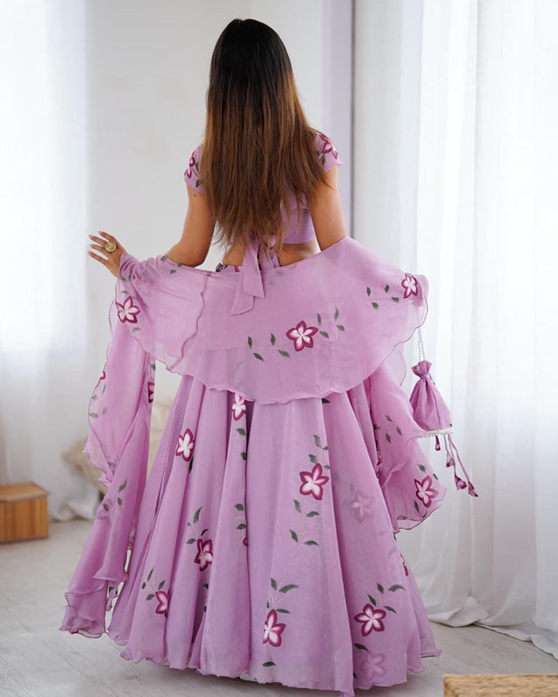 Purple Color Fandy Crush Printed Lehenga Choli