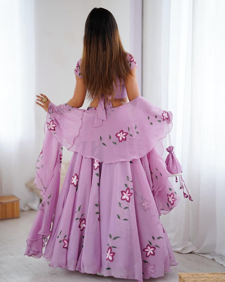Purple Color Fandy Crush Printed Lehenga Choli