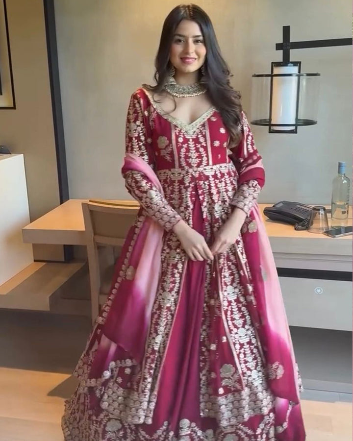 Magenta Color Western Style Georgette Lehenga Choli