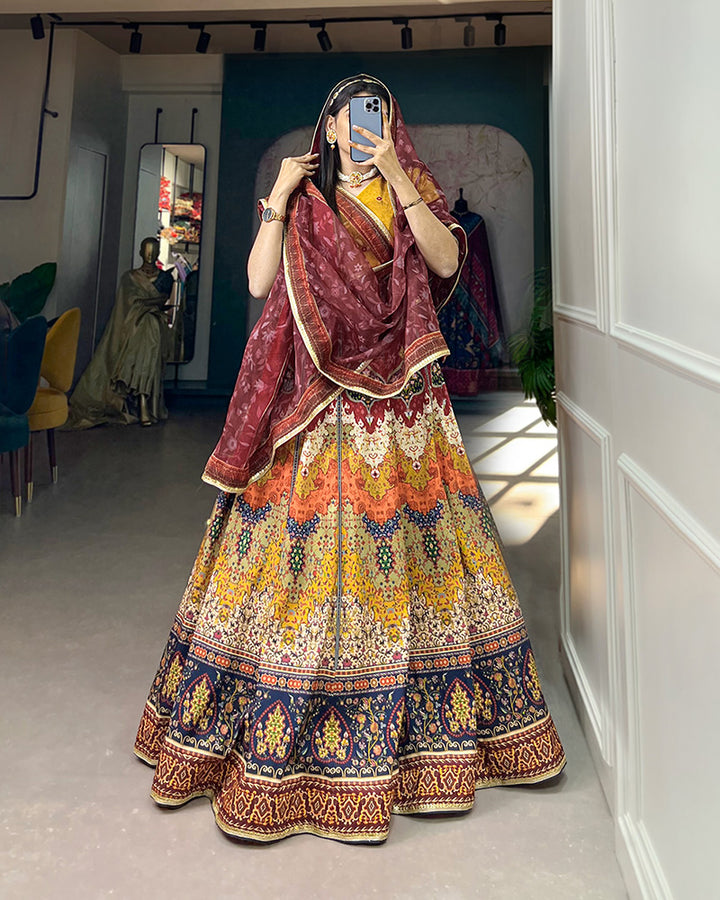 Brown Color Vaishali Silk Designer Lehenga Choli