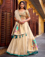 Designer Bottle Green Color Paithani Silk Lehenga Choli