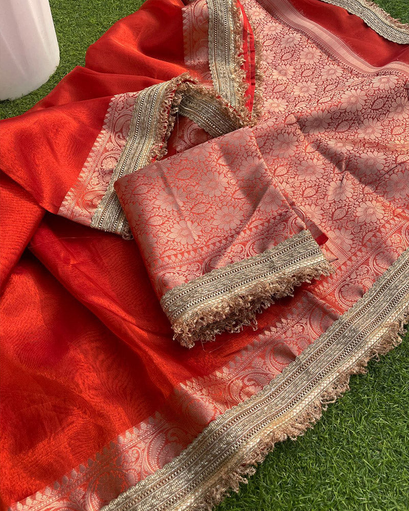 Jhanvi Kapoor Tissue Organza Silk Saree