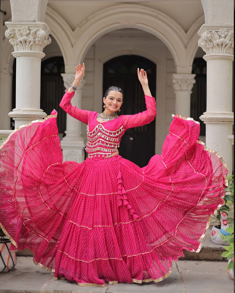 Navratri Special Rani Pink Color Soft Georgette Lehenga Choli