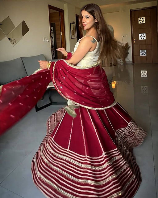 White Color Vichitra Silk Sequence And Embroidered Gharara Suit