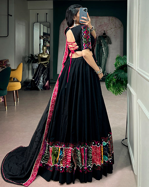 Multi Color Kadi Cotton Navratri Lehenga Choli