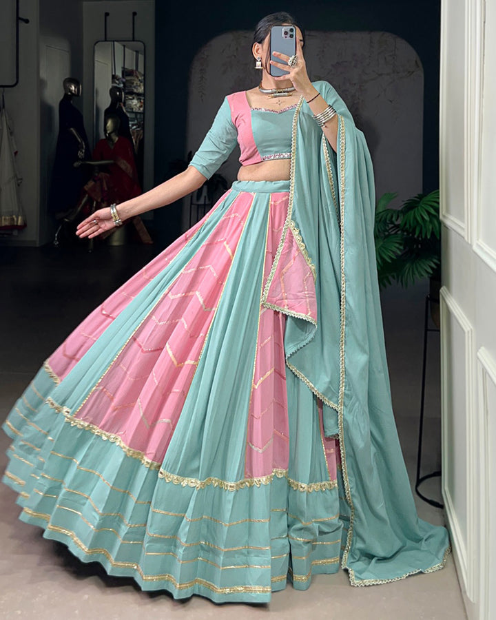 Navratri Special Light Pink Color Rayon Choli