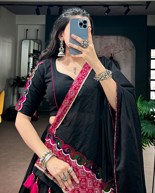Multi Color Kadi Cotton Navratri Lehenga Choli
