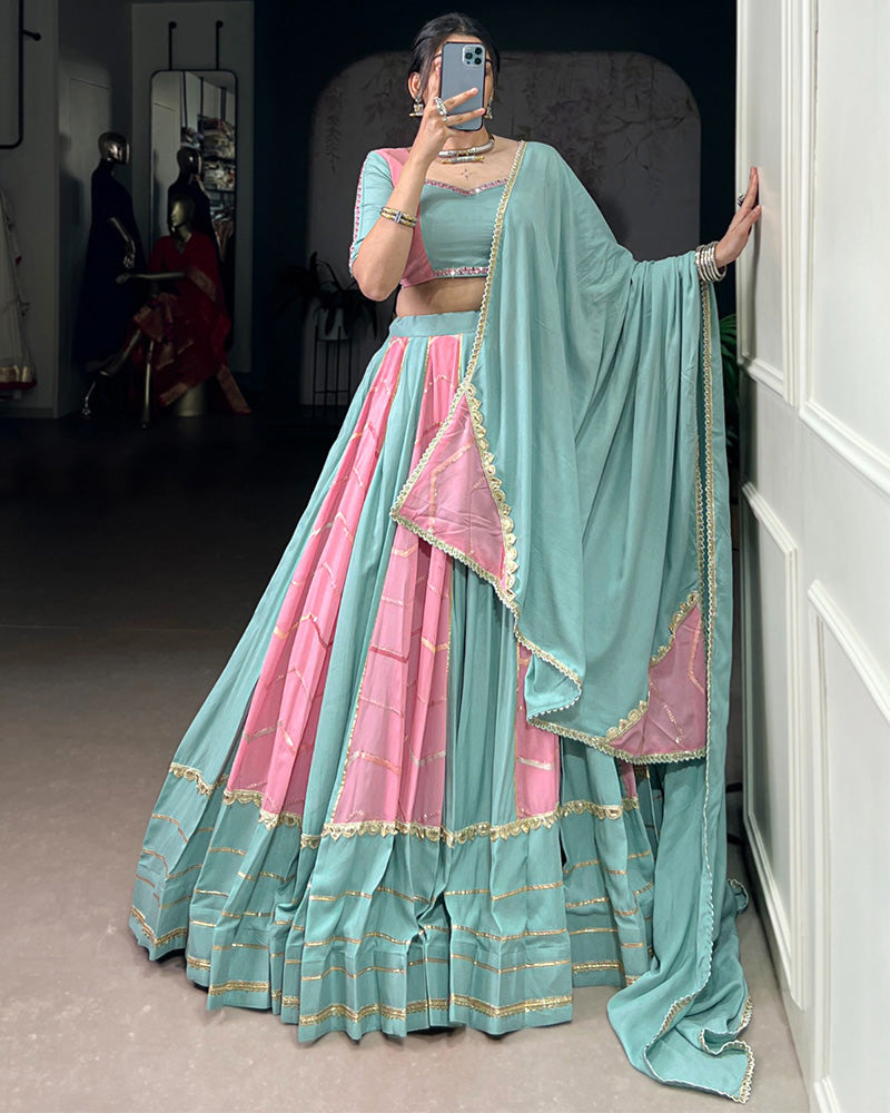 Navratri Special Light Pink Color Rayon Choli