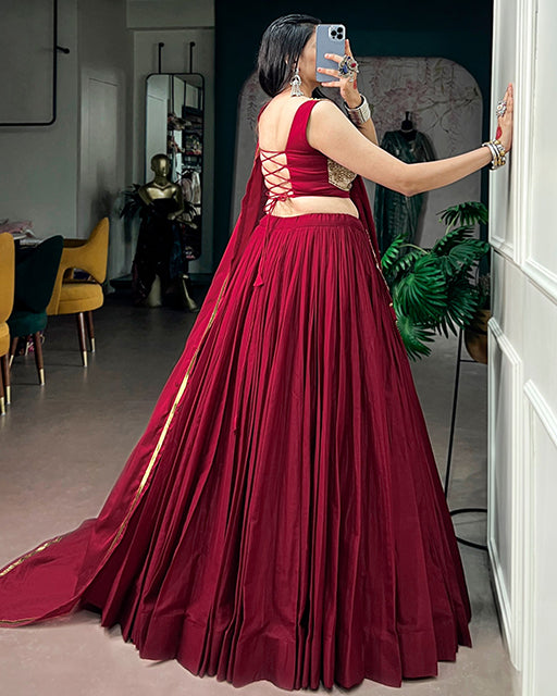 Maroon Color Mal Cotton Navratri Lehenga Choli