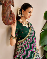 Elegant Green Color Pure Tussar Silk Lehenga Choli