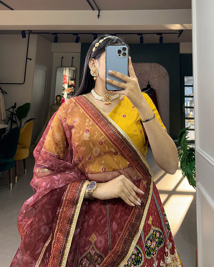 Brown Color Vaishali Silk Designer Lehenga Choli