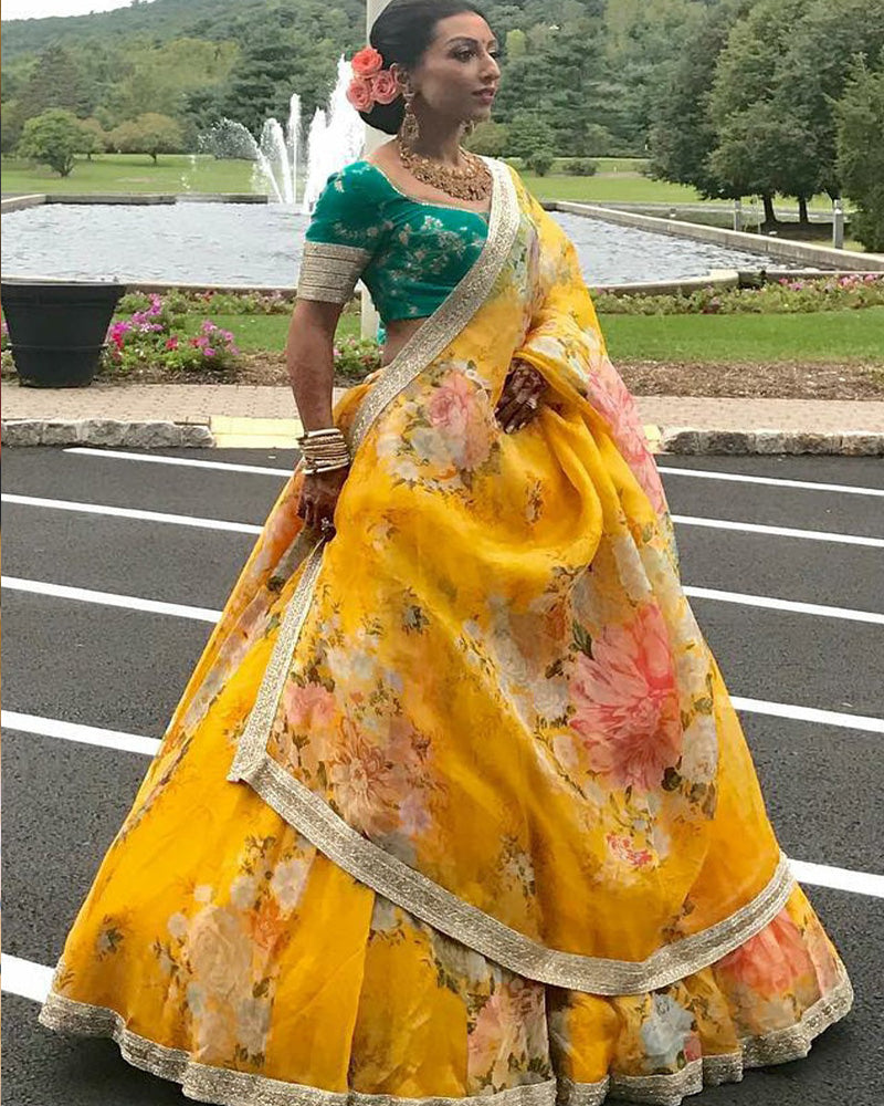 Yellow Soft Organza Beautiful Lehenga Choli