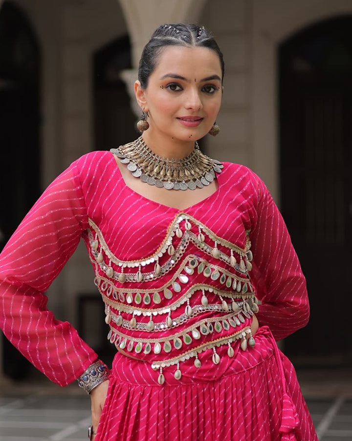 Navratri Special Rani Pink Color Soft Georgette Lehenga Choli