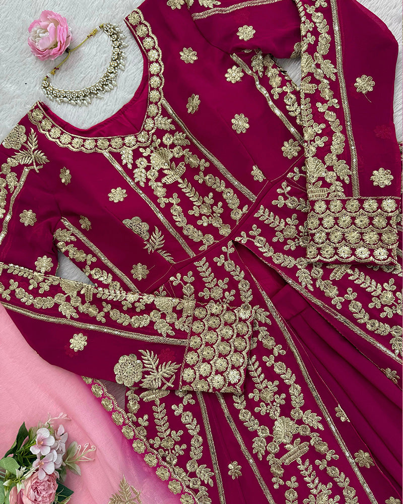 Magenta Color Western Style Georgette Lehenga Choli