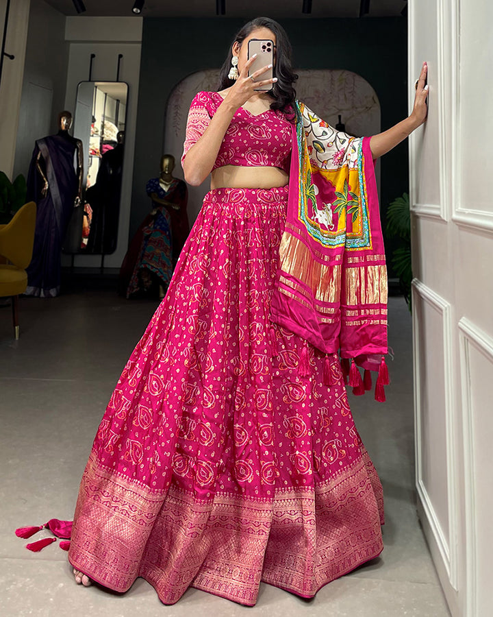 Pink Color Viscose Dola Silk Lehenga Choli