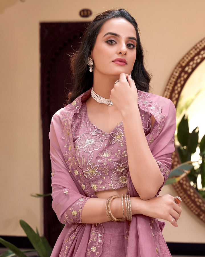 Designer Pink Color New Crush Embroidered Lehenga Choli
