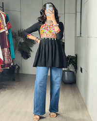 Traditional Three Color Rayon Cotton Navratri Kediya