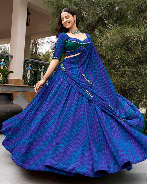 Elegant Blue Color Georgette Navratri Lehenga Choli