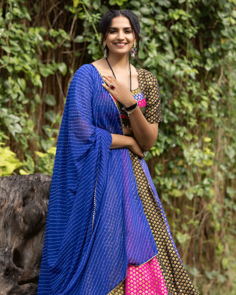 Multi Color Soft Silk Navratri Lehenga Choli
